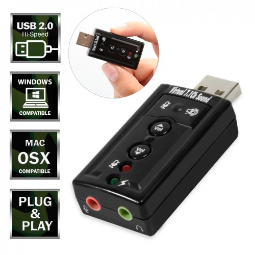 USB VIRTUAL 7.1 CHANNEL SOUND ADAPTER  ADD aVirtual7.1Channel Sound toyour PC