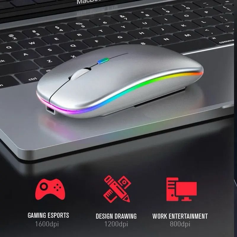 Souris Sans Fil HP – W10 Plat RGB Rechargeable – Image 3